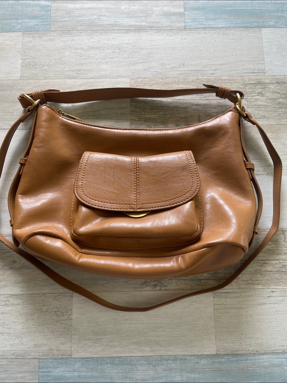 Zara Cognac Brown Faux Leather Shoulder Bag - Picture 2 of 16